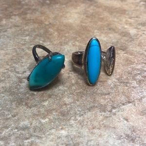 Two faux turquoise rings
